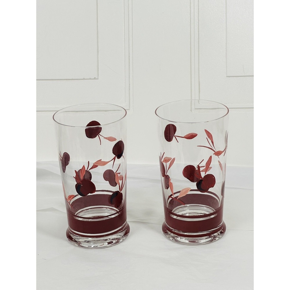 2 Dansk Bing 16 Oz Highball Glasses Cherry Cherries